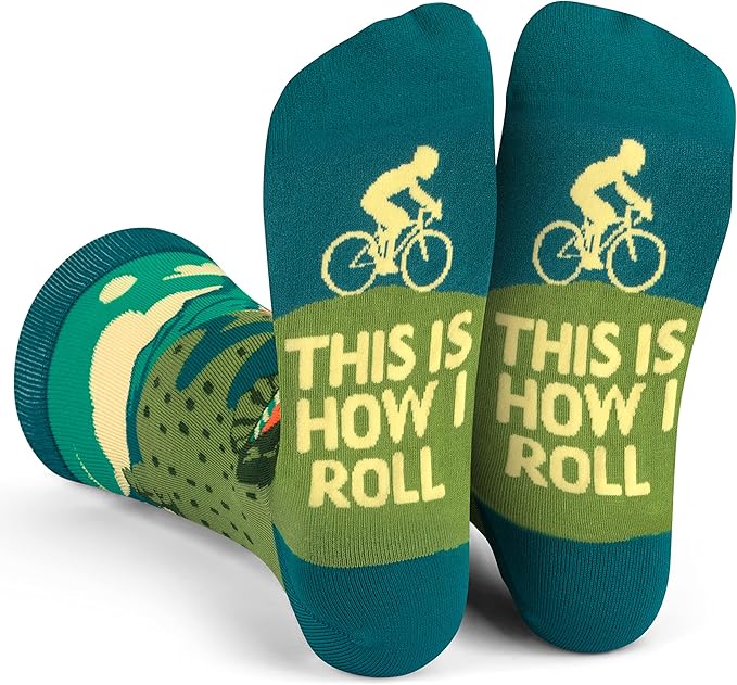 Lavley Bike Socks - Gifts for cyclists and mountain bikers - Fun holiday or birthday gift - Great stocking stuffer