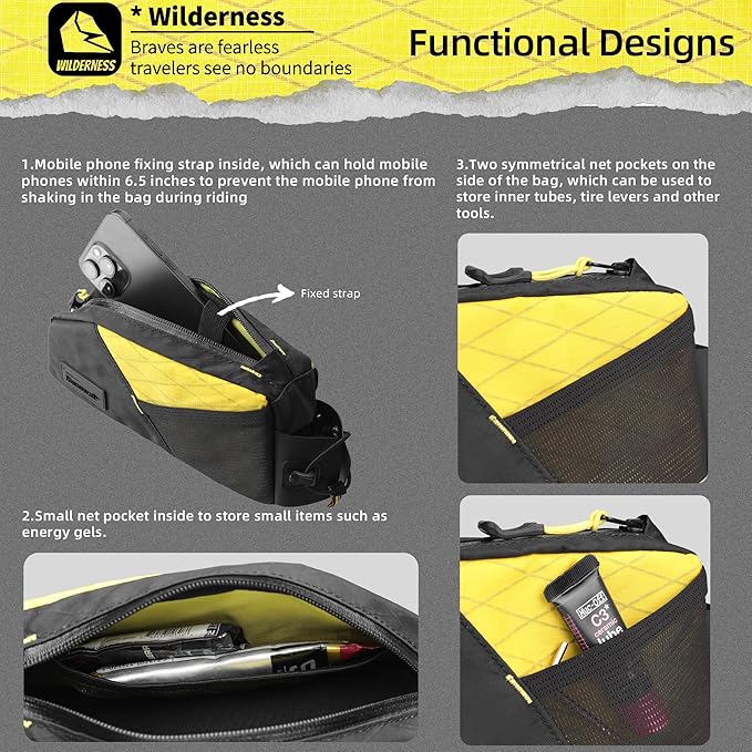 Rhinowalk Bike Top Tube Bag Bike Frame Bag Waterproof Bicycle Bag Professional Cycling Accessories for Mountain Road Bike