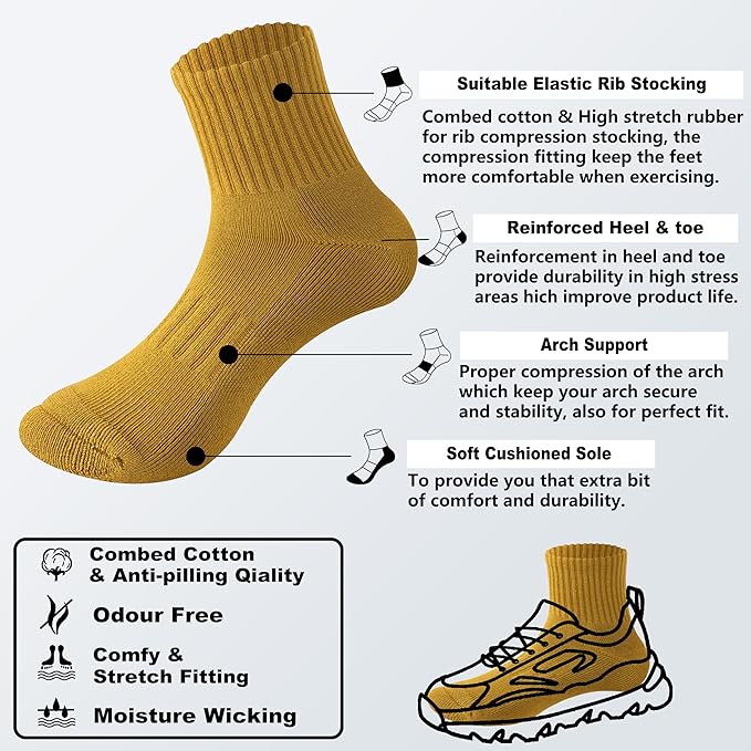 MAGIARTE Womens Mini Crew Ankle Socks Athletic Casual Cotton Socks for Women