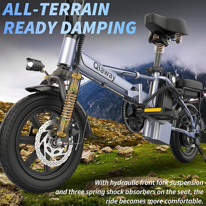 Electric Bike for Adults, 500W Folding Ebike 14" Adult Electric Bicycles, 48V 10.4Ah/15.6Ah Removable Battery, 28 Miles/38 Miles 22 MPH City Commuter Bicycle, Mini E Bikes for Adults and Teens