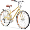 sixthreezero Reach Your Destination Women's Road Bike, 7 Speed Adult Hybrid Bicycle with Rear Rack, 28 Inch Wheels, Multiple Color Options