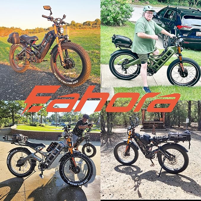 eAhora 5600W Romeo Pro 3 Dual Motor Electric Bike for Adults 50MPH, 60V70A, 26x4 Fat Tire Full Suspension All Terrain Ebike for Men Women, Up to 200 Miles for Snow Off-Road Commuter Mountain E-Bike