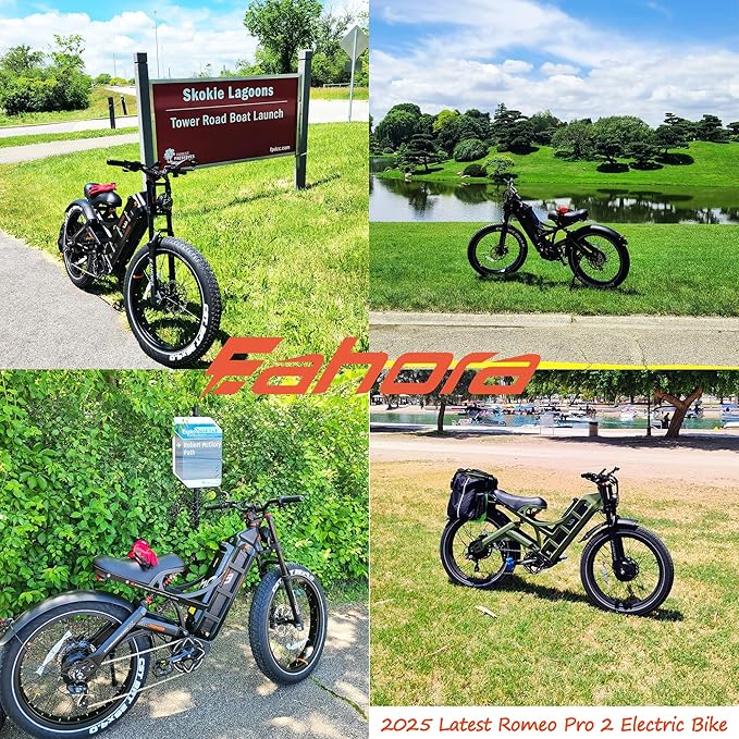 eAhora 2026 Romeo Pro3/2 50/46Mph Ebike 5600/4000W Dual Motor 200+Miles Electric Bike for Adults, 52V/70Ah 60V/80Ah Long Range 26 * 4.0" Fat Tire Full Suspension Electric Mountain Bike