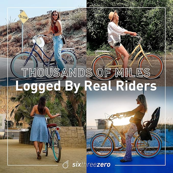 sixthreezero EVRYjourney Women's Steel Beach Cruiser Bike, Hybrid Bicycle, Step Through Frame with Rear Rack and Fenders, 26-Inch Wheels, Multiple Speed Options and Colors