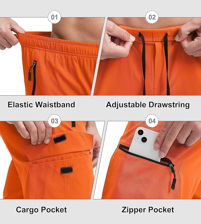 Bikewa Men's Mountain Bike Shorts 3D Padded Loose-fit Biking Riding Cycling Bicycle Biker Shorts Zipper Pockets
