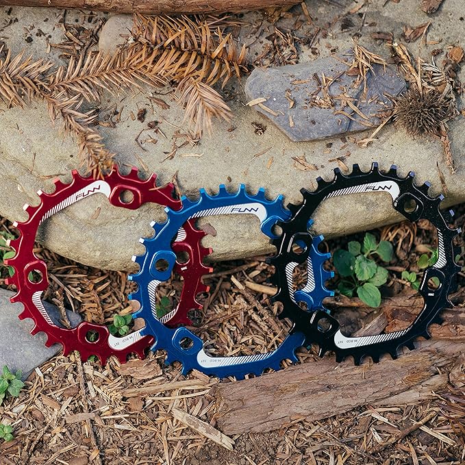 Funn Solo Narrow Wide Chainring for 9 10 11 12 Speed Chain, Fits Asymmetric 96mm BCD Interface Crankset, Single Speed Bike Chain Ring for MTB, BMX Bike, Gravel Bike and Road Bike