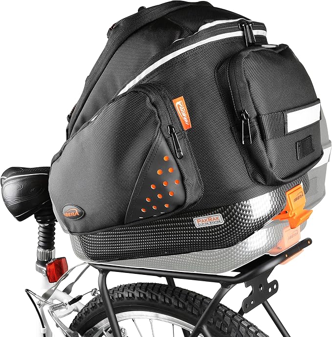 Ibera PakRak IB-RA15 Touring Bicycle Carrier and Quick Release Bag (Splashguard Rack+Bag)